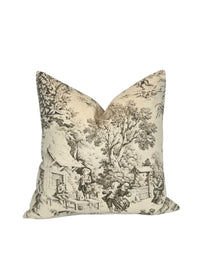 Stof France Coloinal Toile Fabric in a Decorative Pillow