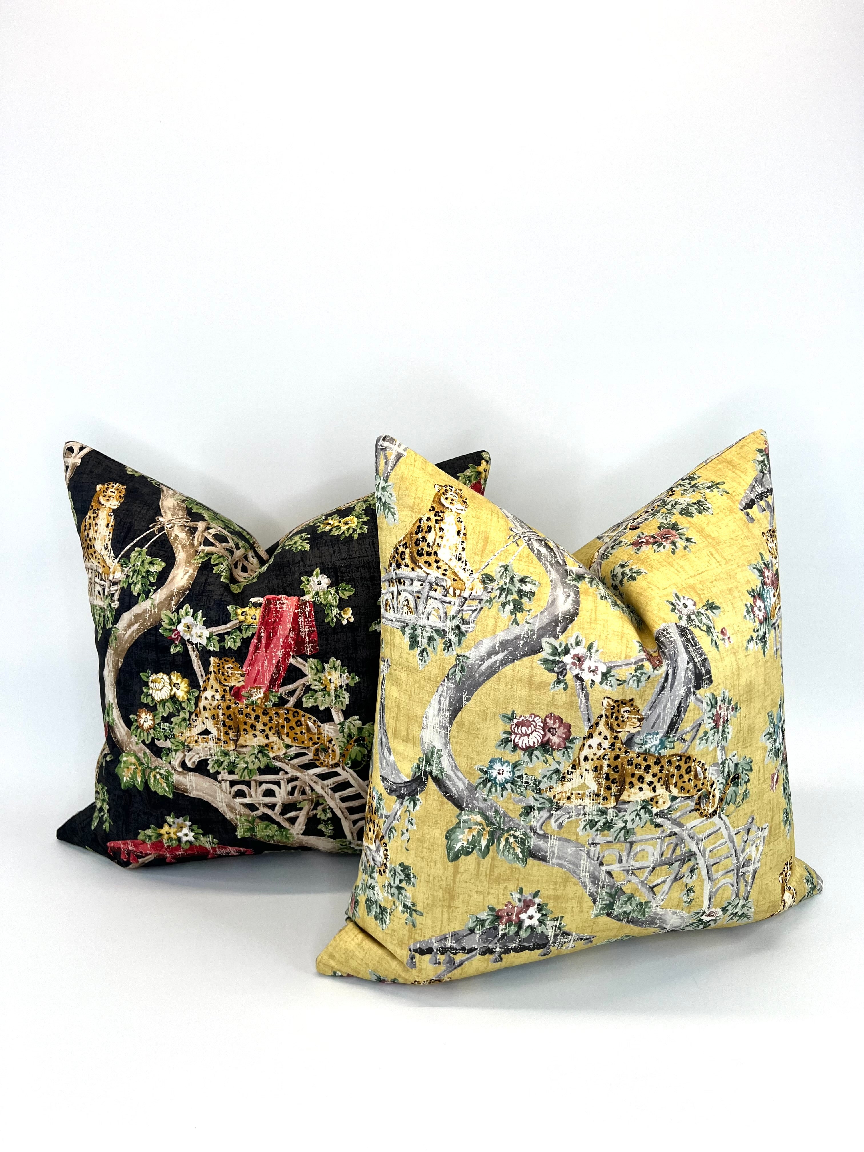 Decorative Pillow Cover in Lazy Days Cheetah in Caraway