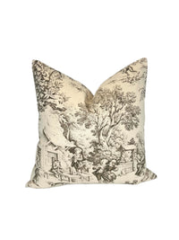 Stof France Coloinal Toile Fabric in a Decorative Pillow