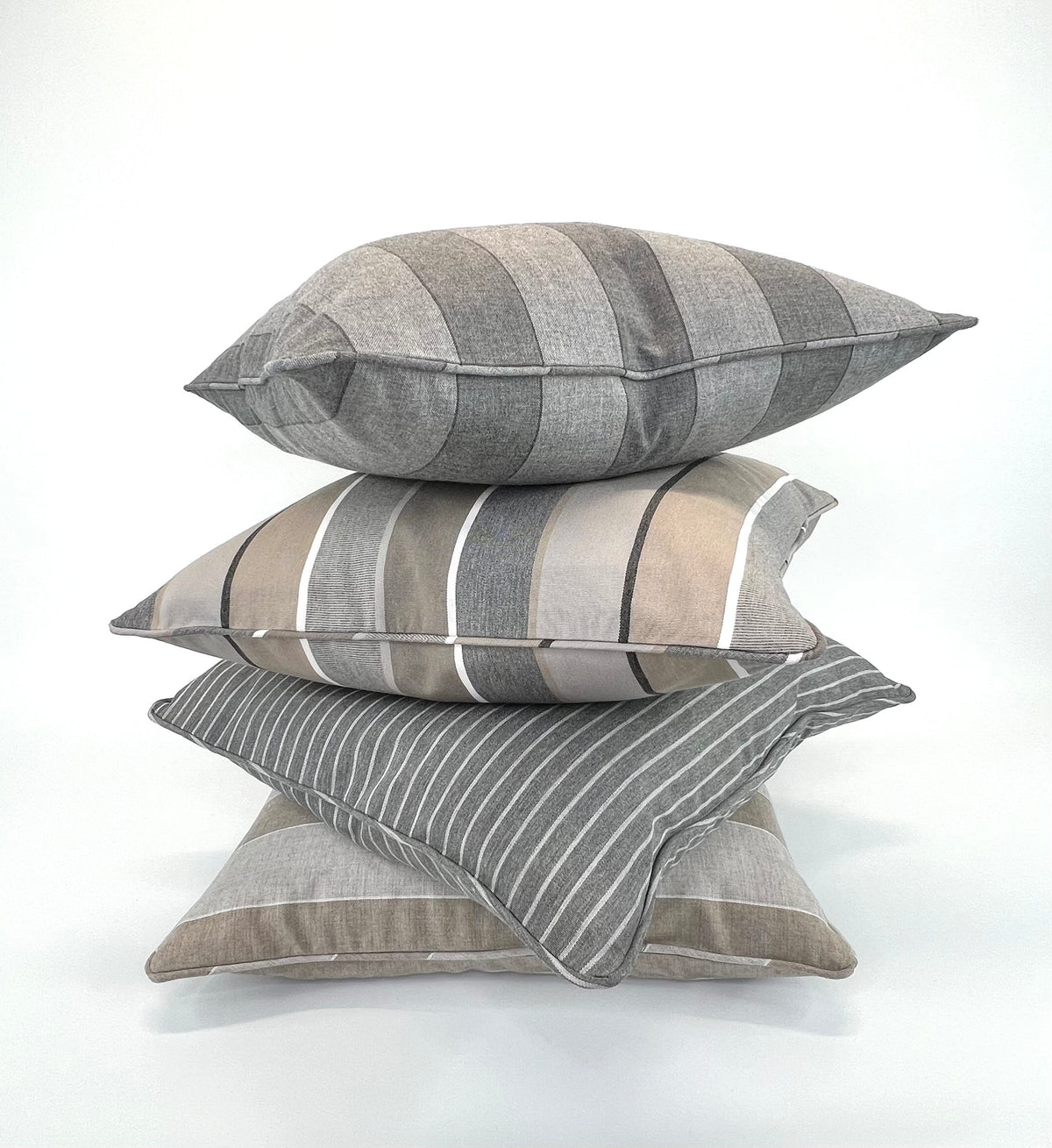 Decorative Sunbrella Striped Pillow Cover in Milano Charcoal