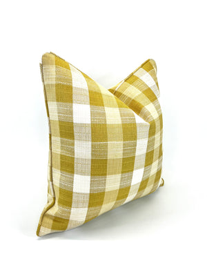 Citrus Buffalo Check Plaid Decorative Pillow Cover (Inserts Now Available!)