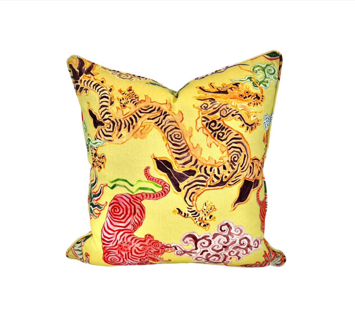 Decorative Pillow Cover in Dragon Himalaya Jonquil Hamilton