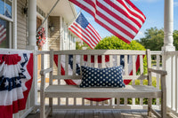 Patriotic Stars Pillow Cover | Navy Blue & White Star Throw Pillow or Bolster