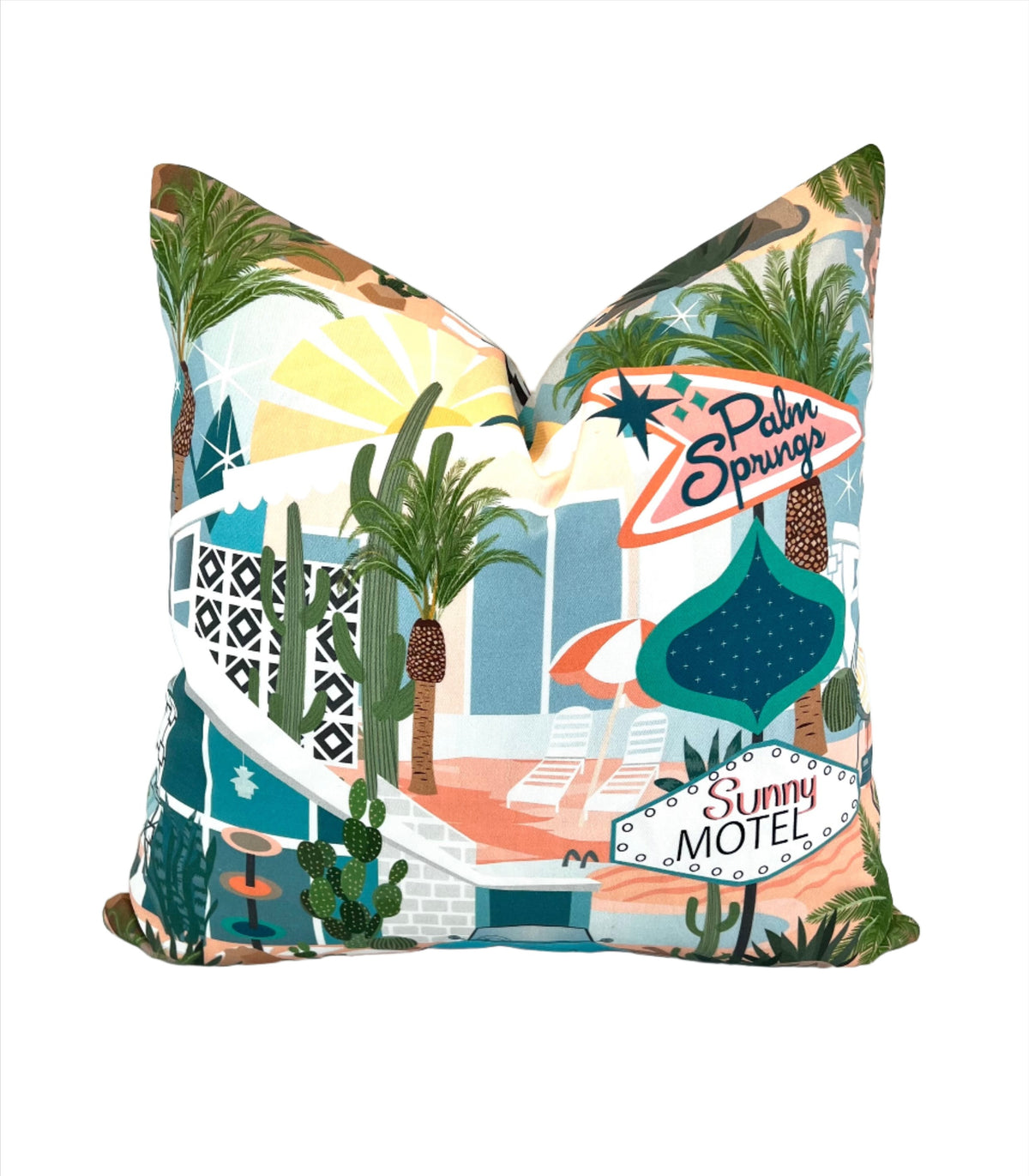 Vintage Palm Springs California Decorative Pillow Cover