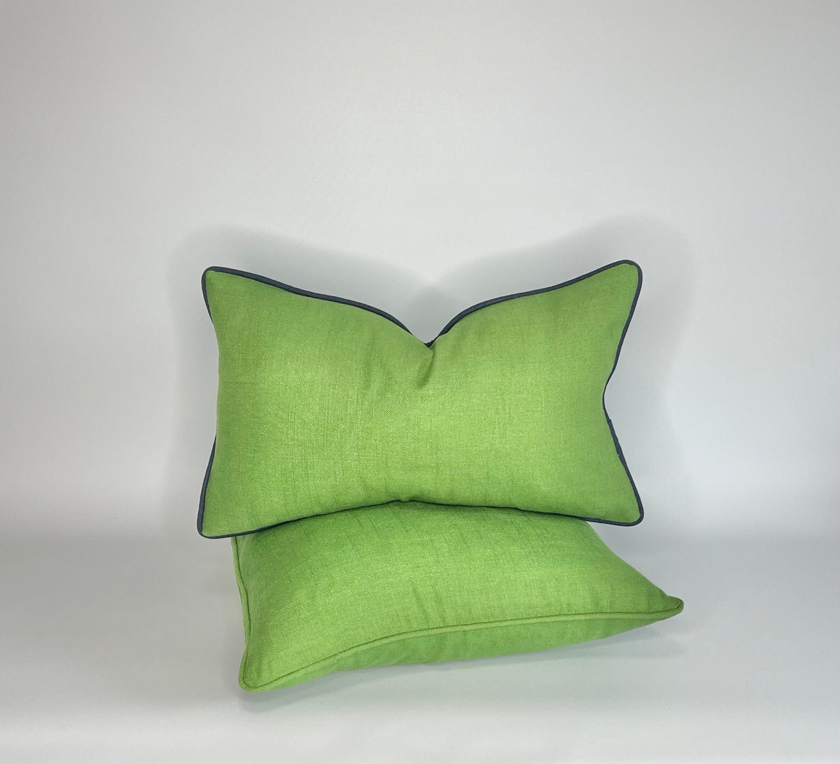 Decorative Pillow Cover in Solid Green Linen Fabric