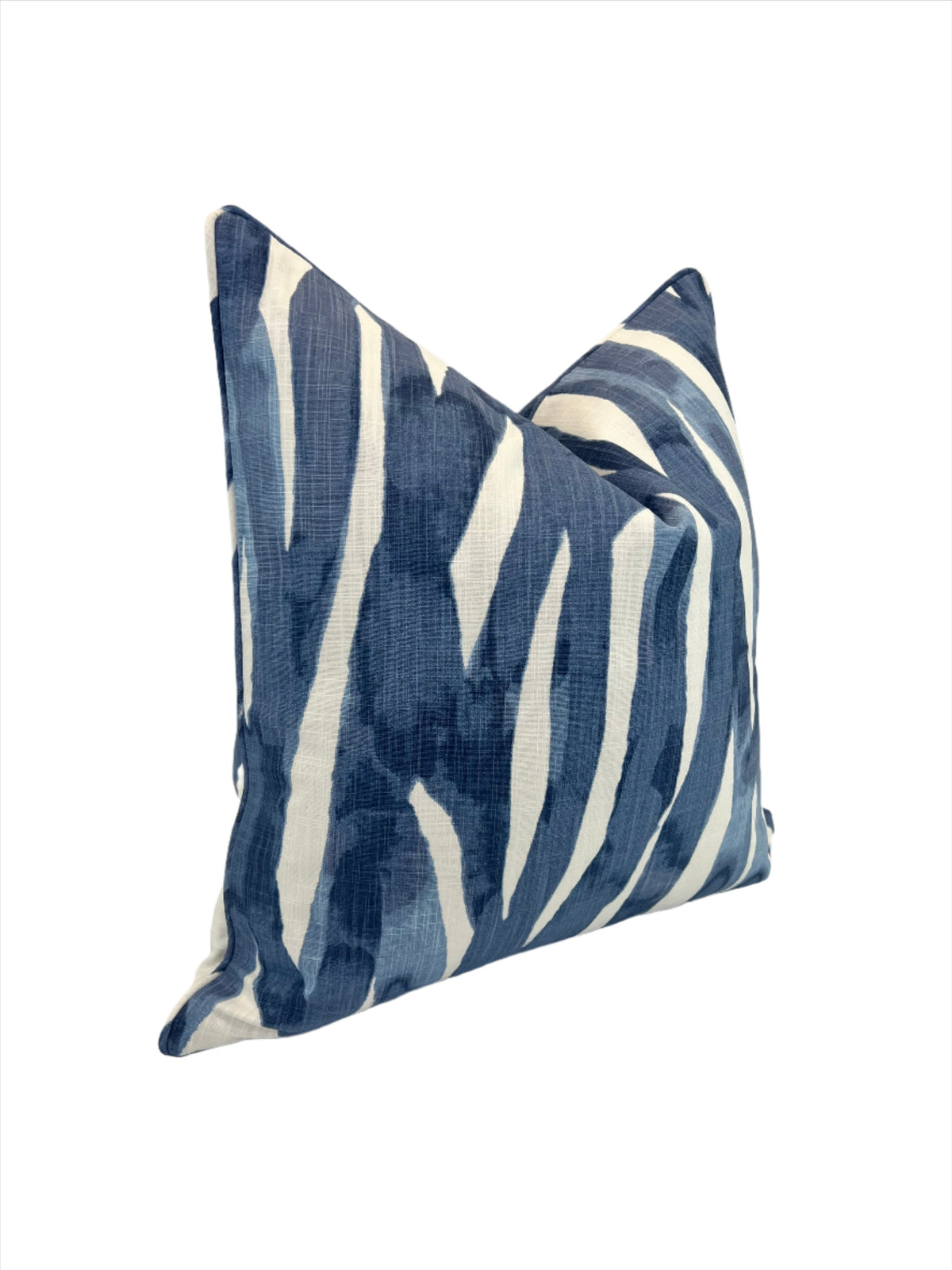 Watercolor Blue Stripes Decorative Pillow