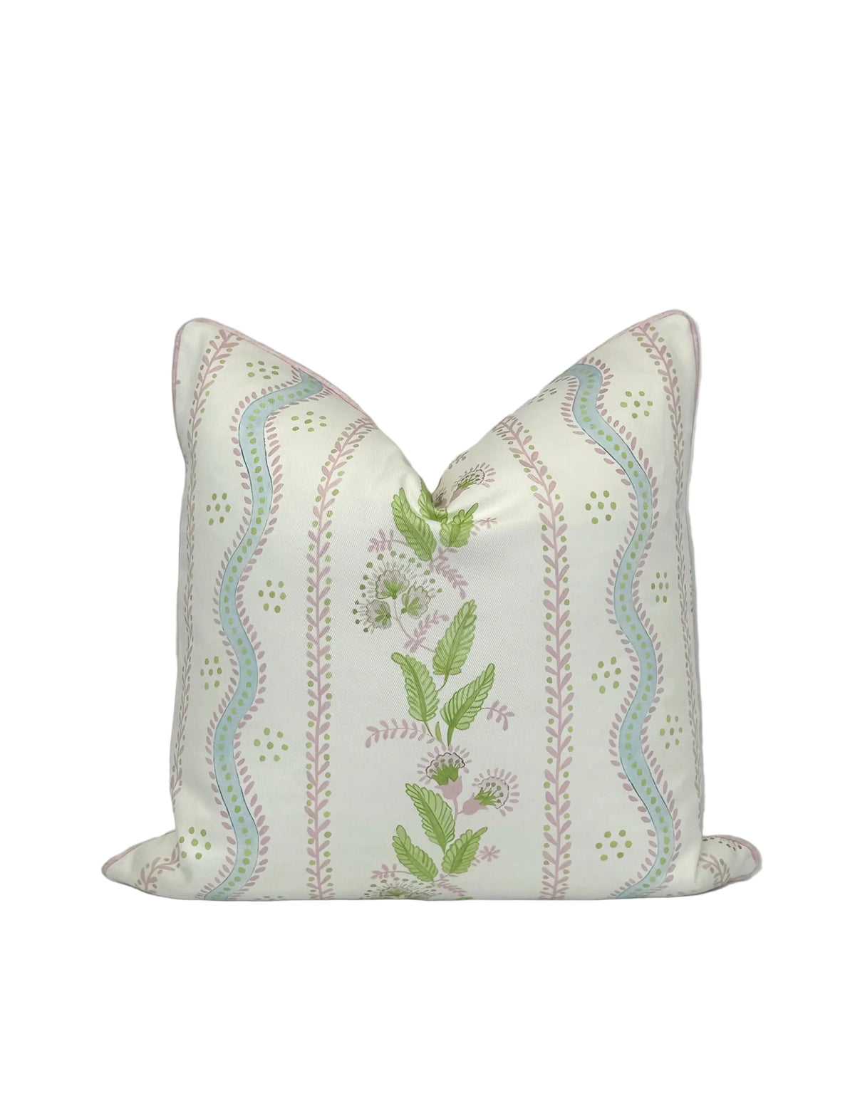 Floral Pinks & Greens Vine Decorative Pillow or Bolster