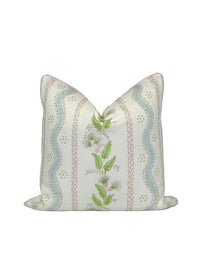 Floral Pinks & Greens Vine Decorative Pillow or Bolster