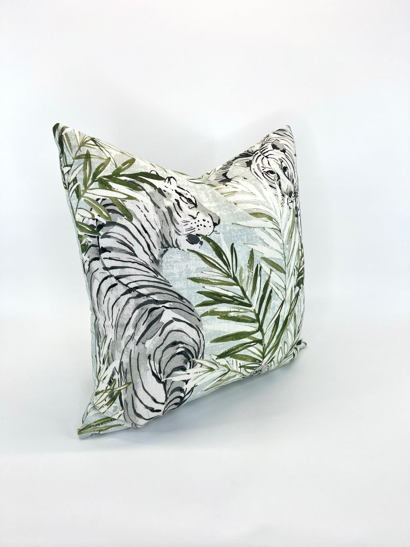 Decorative Pillow Cover in Tropical Tiger in Spa