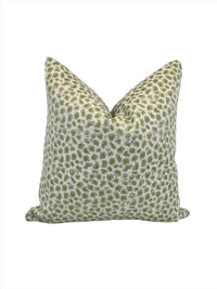 Winter Nikki Lemon Grass Green Leopard Faux Heavyweight fabric in a Decorative Pillow