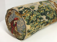 Bolster in Bosporus Toile Billard 128 or Flax Distressed Toile Fabric | Includes Premium Insert