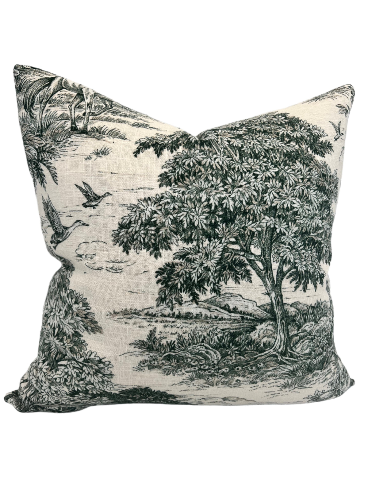 Yellowstone Horses Decorative Pillow in Classic Green Linen