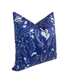 Delicate Blue Stag Deer in the Forest Decorative Pillow