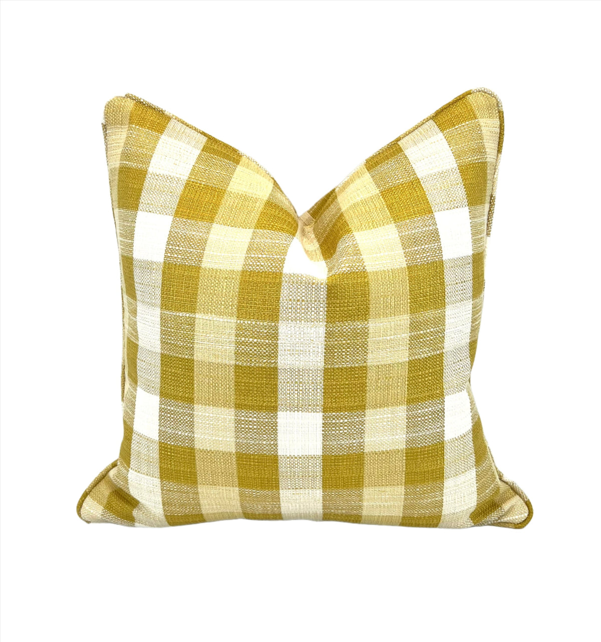 Citrus Buffalo Check Plaid Decorative Pillow Cover (Inserts Now Available!)