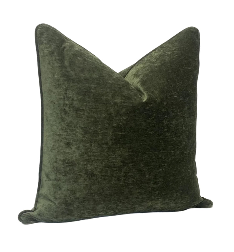 Decorative Pillow Cover in Crypton Home Lush Moss Velvet Fabric