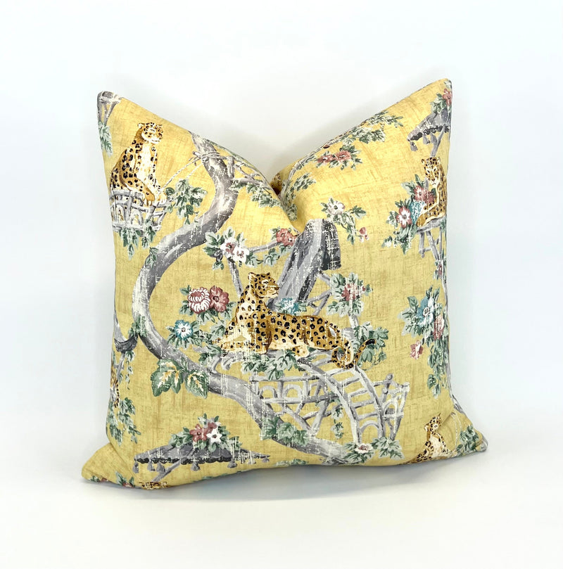 Decorative Pillow Cover in Lazy Days Cheetah in Caraway Gold