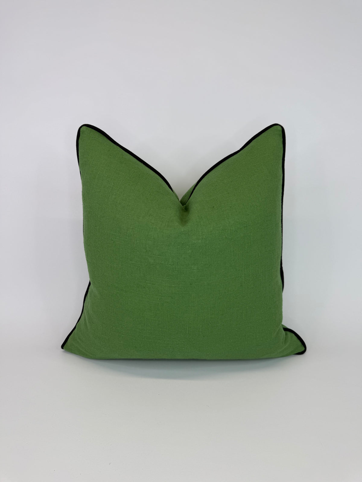 Kelly Green Linen fabric in a Decorative Pillow Cover