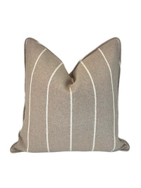 Nautical Pencil Stripe in Cememt Fabric in a Decorative Pillow (High Performance Fabric)