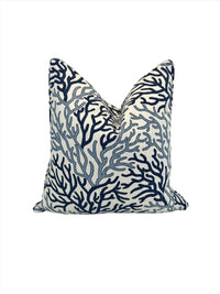 Blue Coral Palace Decorative Pillow in S.L. Fabrics