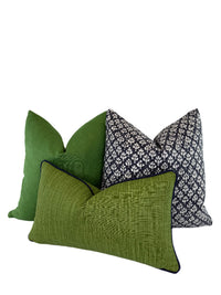 Faulkenburg Green Sheen Decorative Pillow or Bolster (Available in 20+ Colors)