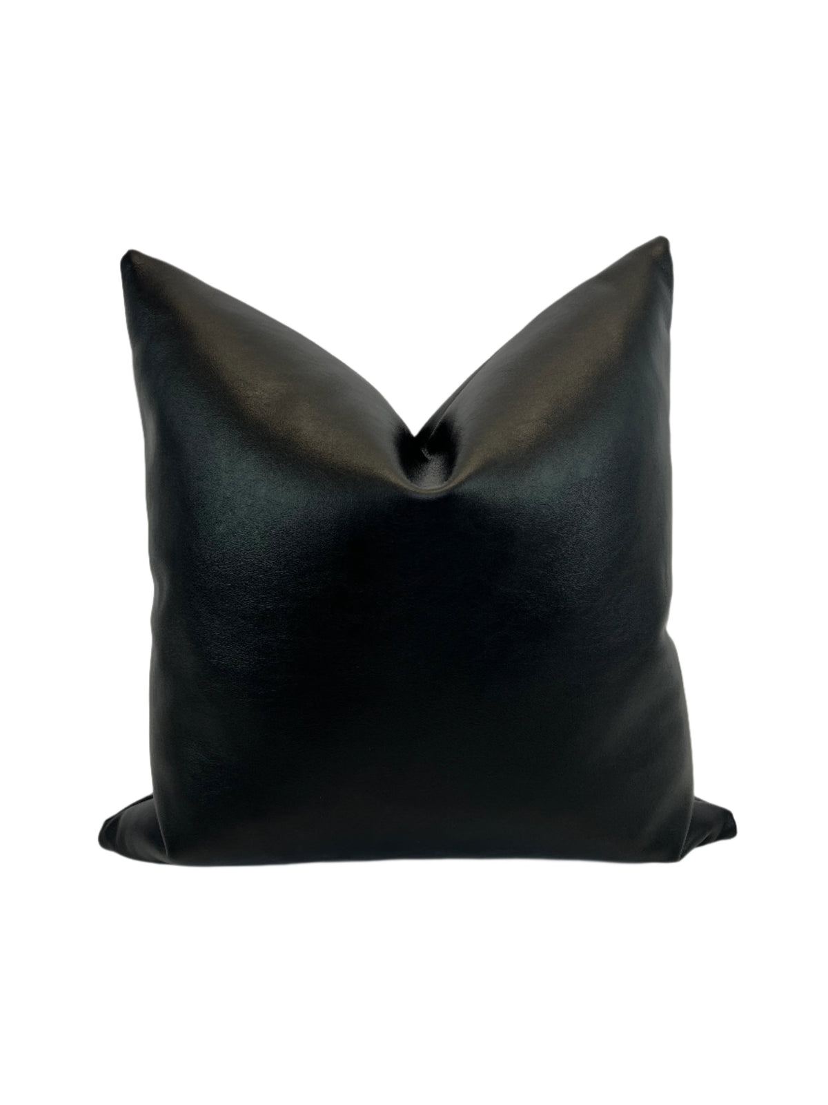 Designer Black Faux Leather Pillow