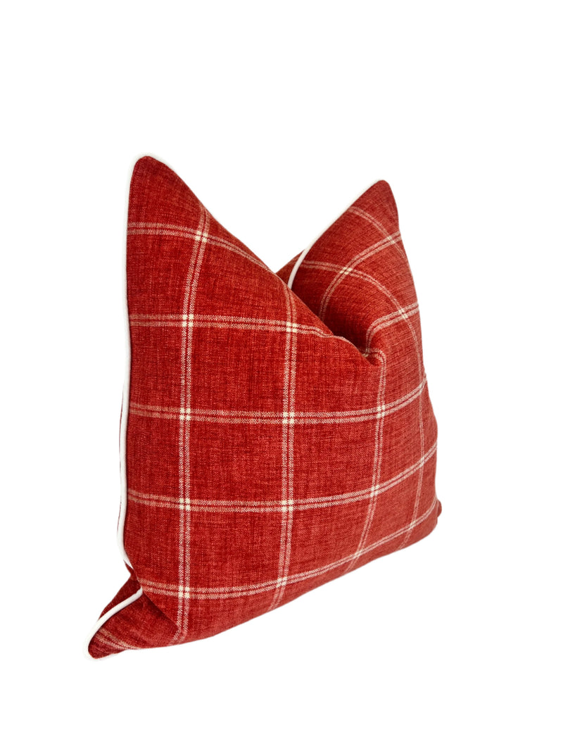 Campbell Strawberry Plaid Decorative Pillow