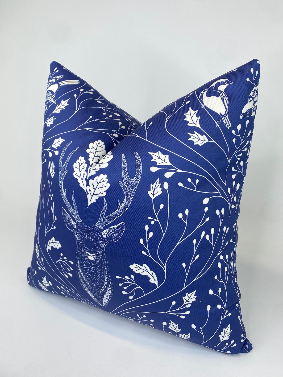 Delicate Blue Stag Deer in the Forest Decorative Pillow