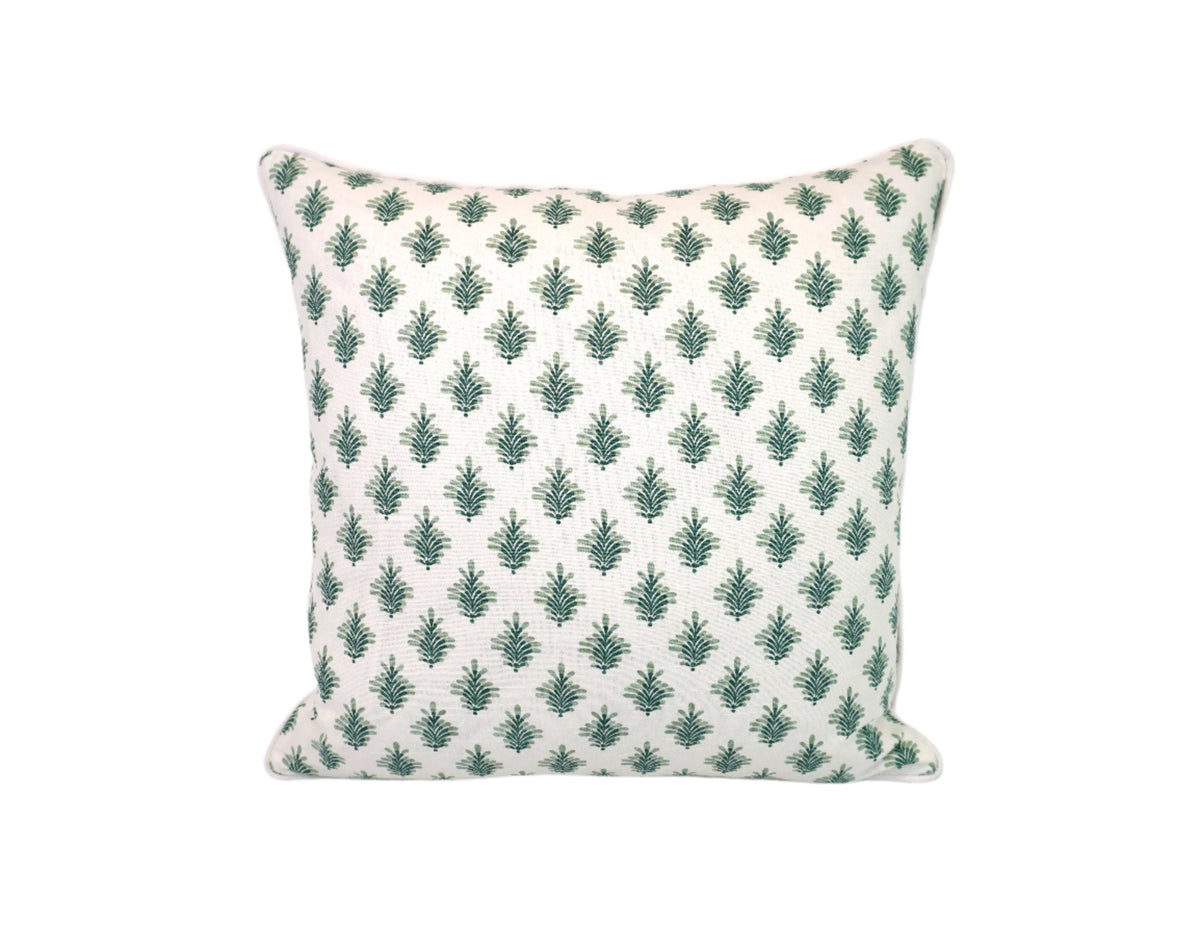 Little Spruce Leaf Medallion Fabric in a Decorative Pillow or Bolster
