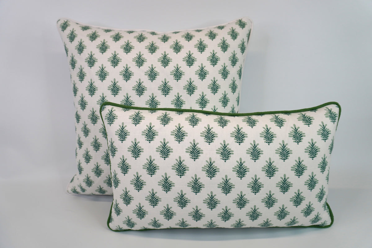 Little Spruce Leaf Medallion Fabric in a Decorative Pillow or Bolster