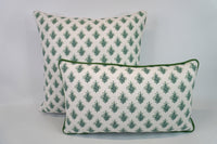 Little Spruce Leaf Medallion Fabric in a Decorative Pillow or Bolster