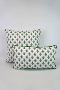 Little Spruce Leaf Medallion Fabric in a Decorative Pillow or Bolster