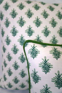 Little Spruce Leaf Medallion Fabric in a Decorative Pillow or Bolster