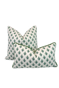 Little Spruce Leaf Medallion Fabric in a Decorative Pillow or Bolster