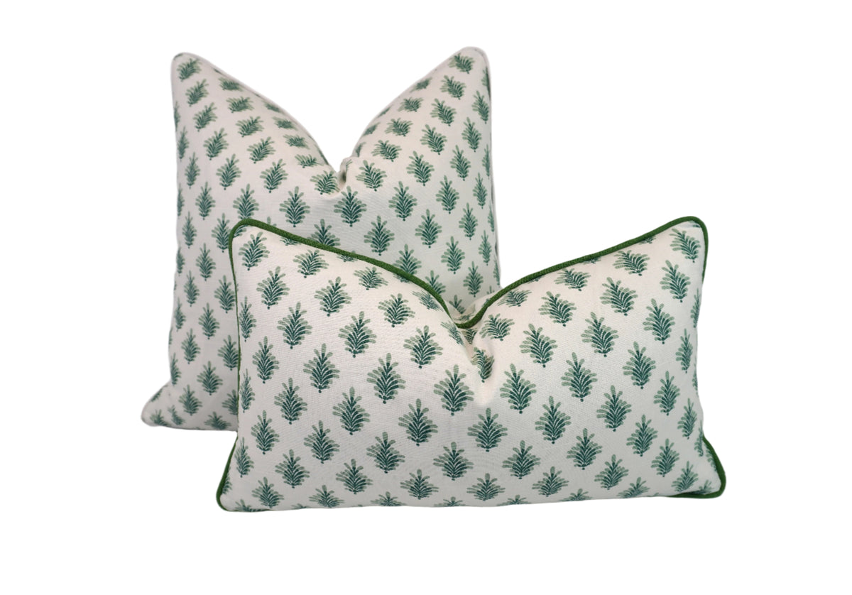 Little Spruce Leaf Medallion Fabric in a Decorative Pillow or Bolster
