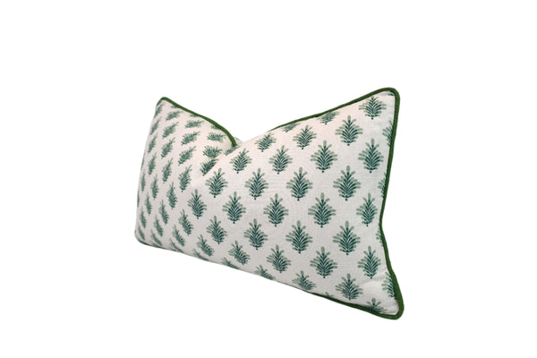 Little Spruce Leaf Medallion Fabric in a Decorative Pillow or Bolster