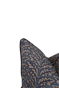 Floral Fern Blue Home Decor Fabric in a Decorative Pillow or Bolster
