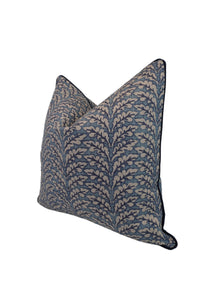 Floral Fern Blue Home Decor Fabric in a Decorative Pillow or Bolster