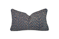 Floral Fern Blue Home Decor Fabric in a Decorative Pillow or Bolster