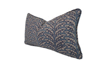 Floral Fern Blue Home Decor Fabric in a Decorative Pillow or Bolster