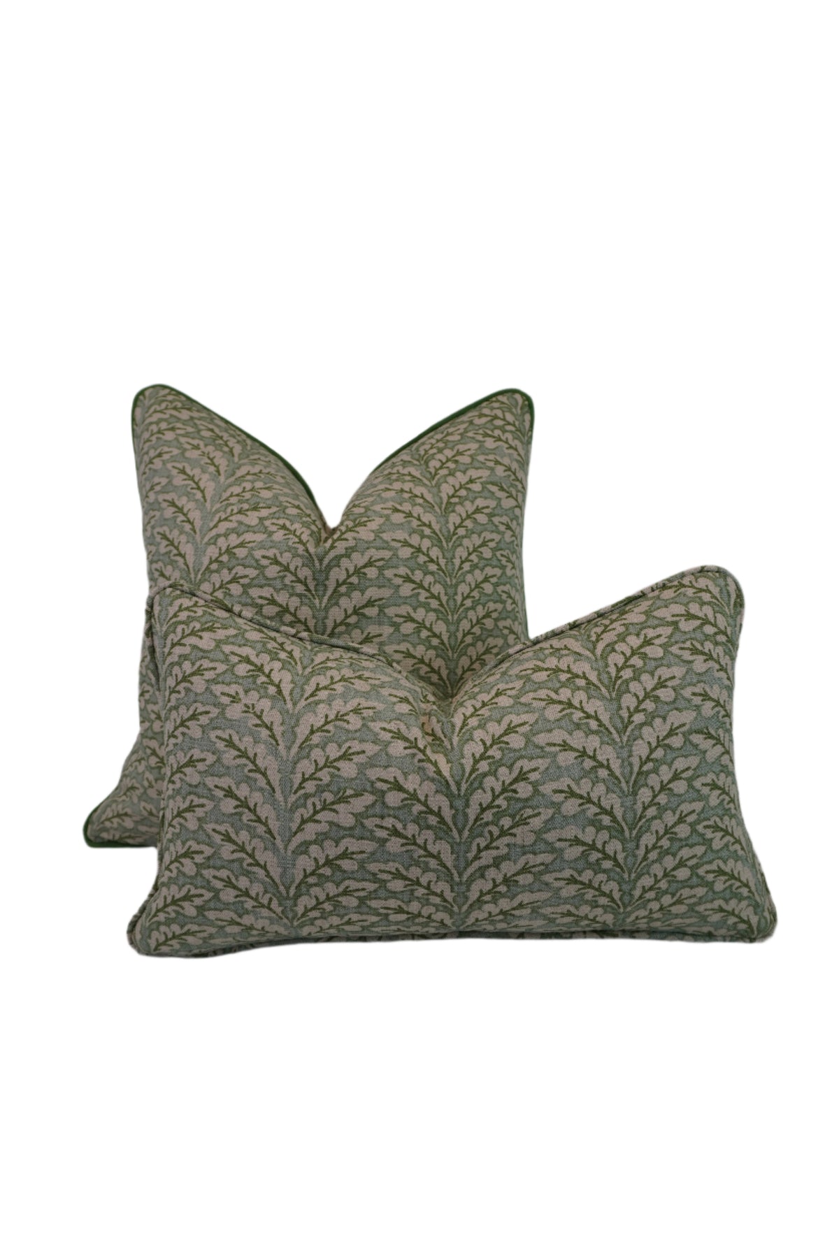 Floral Fern Green Home Decor Fabric in a Decorative Pillow or Bolster
