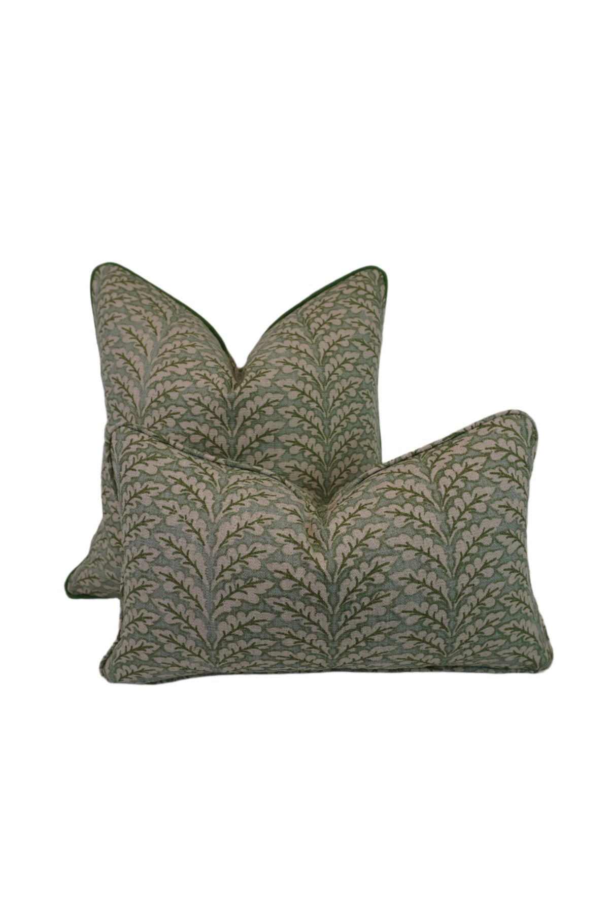 Floral Fern Green Home Decor Fabric in a Decorative Pillow or Bolster