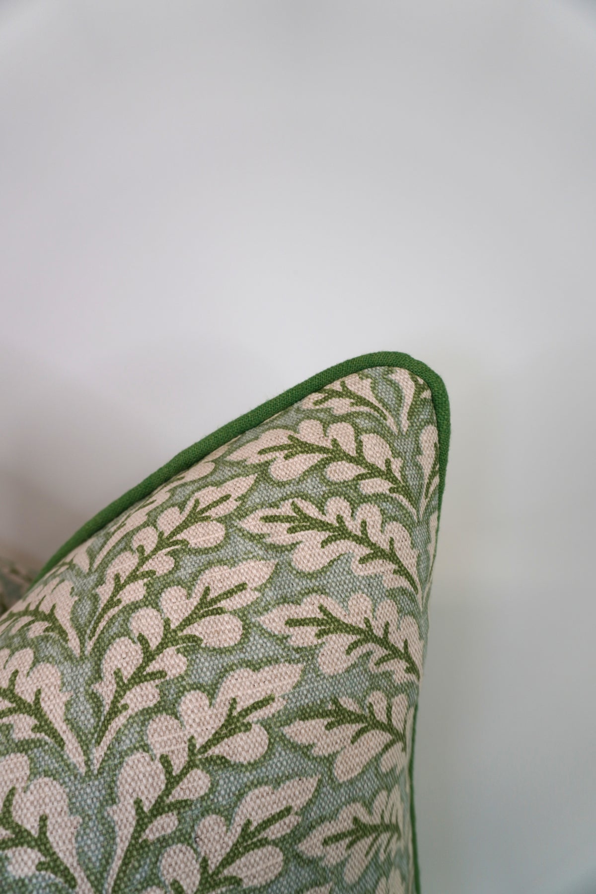 Floral Fern Green Home Decor Fabric in a Decorative Pillow or Bolster