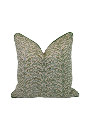 Floral Fern Green Home Decor Fabric in a Decorative Pillow or Bolster