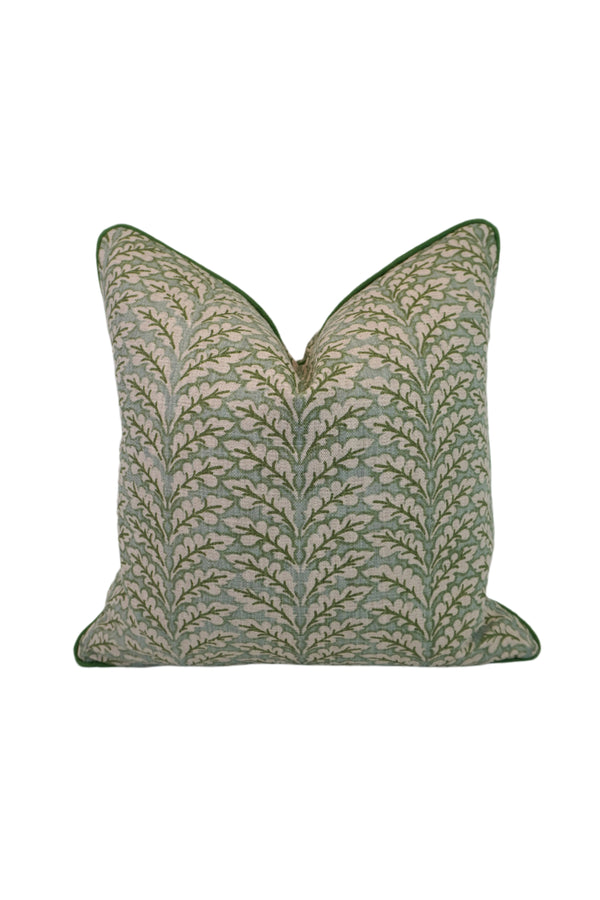 Floral Fern Green Home Decor Fabric in a Decorative Pillow or Bolster