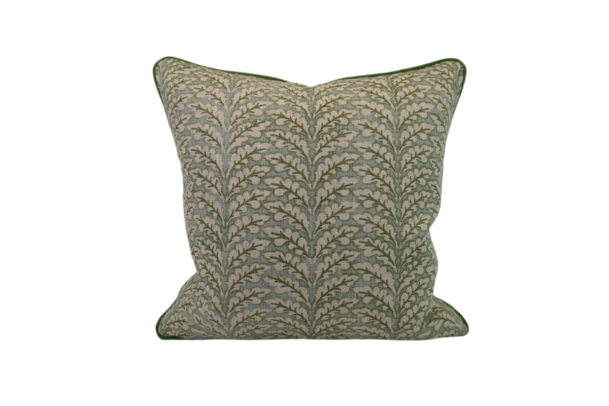 Floral Fern Green Home Decor Fabric in a Decorative Pillow or Bolster