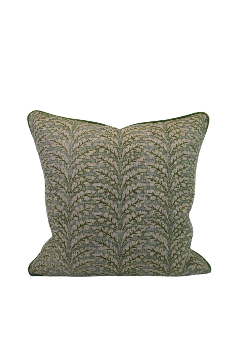 Floral Fern Green Home Decor Fabric in a Decorative Pillow or Bolster