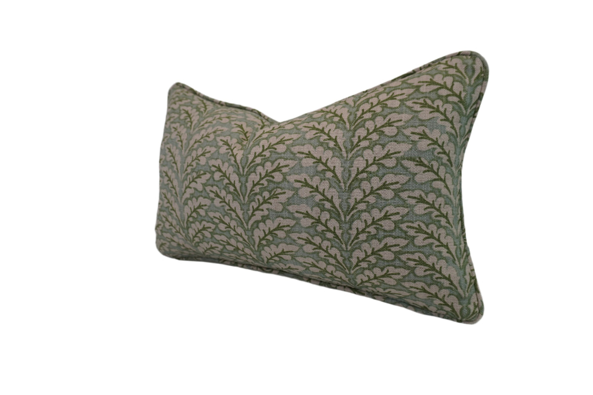 Floral Fern Green Home Decor Fabric in a Decorative Pillow or Bolster