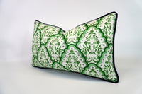 Floral Scallop Paisley in Shades of Green Decorative Pillow or Bolster