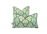 Floral Scallop Paisley in Shades of Green Decorative Pillow or Bolster