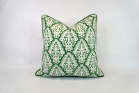 Floral Scallop Paisley in Shades of Green Decorative Pillow or Bolster